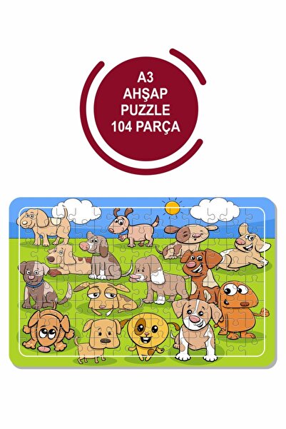 Baskı Atölyesi لغز حيوانات لطيفة A3 مكون من 104 قطعة، لعبة، منشار قطع