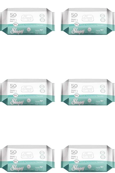 Sleepy Xl Body Cleansing Wipes 50 Pieces X 6 (total 300 Wipes)