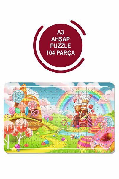 Baskı Atölyesi Şeker, Meyve, Çikolatalı A3 104 Parça Puzzle, Oyuncak, Yapboz