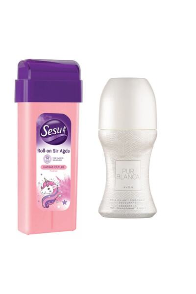 Sesu Pudralı Kartuş Ağda 1 Adet + Pur Blanca Kadın Rollon 50 ml
