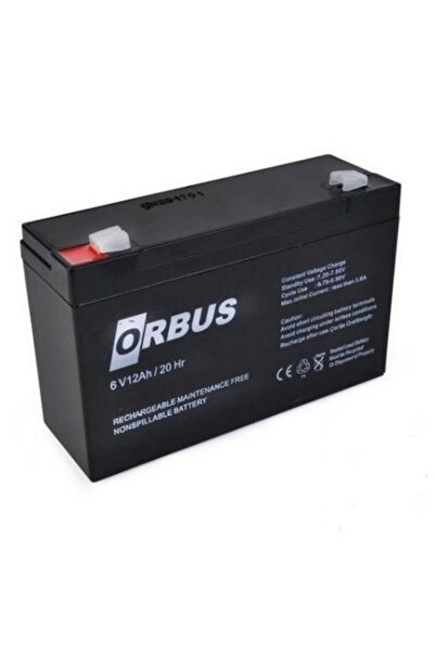 ORBUS 6v 12ah , 6volt 12amper , 6 Volt 12 Amper , Oyuncak Araba Jeep Atv Utv Aküsü 6v 12ah 20hr Taze Akü