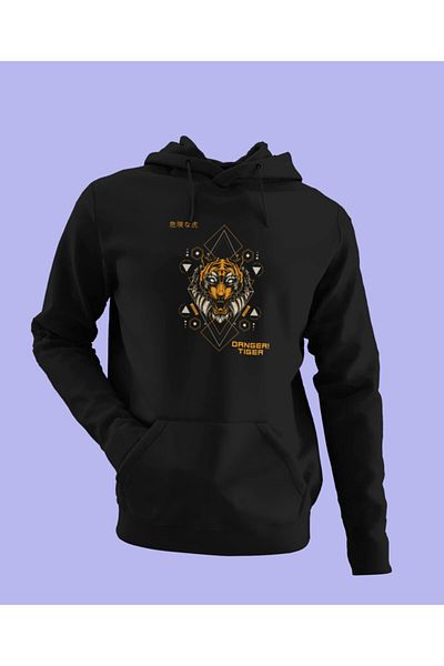 Raf Coll Φούτερ Unisex Μαύρη κουκούλα με ψηφιακή εκτύπωση
