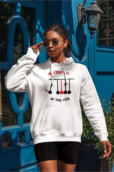 Raf Coll Φούτερ Unisex Λευκή κουκούλα με ψηφιακή εκτύπωση