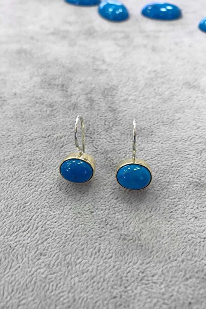 NSA SILVER Turkuaz Taşlı Gümüş Küpe 925 Ayar