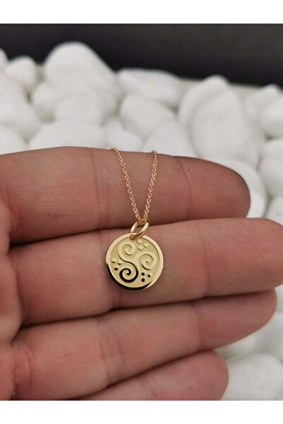 925 Gümüş 24 Ayar Has Altın Kaplama Kolye