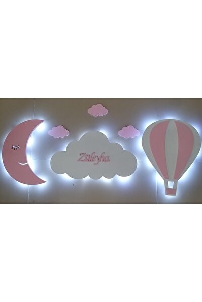 Genel Markalar Pembe Bulut ve Balon Aydınlatma Seti, Şık ve Romantik Dekorasy...