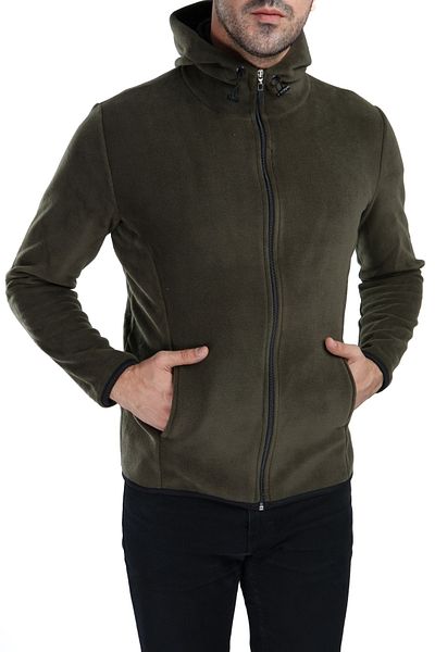 GHASSY CO. Men's Khaki Hooded Fleece Jacket