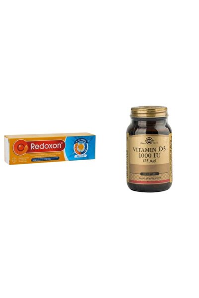 Solgar تأثير ريدوكسون 15 قرص فوار + فيتامين D3 1000 Iu 100 كبسولة