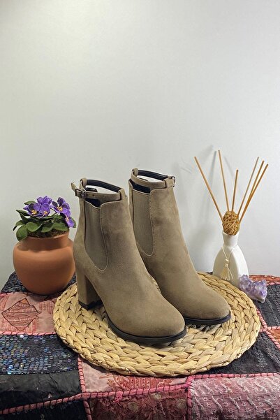 MARY JANE Kadın Vizon Süet Topuklu Bot