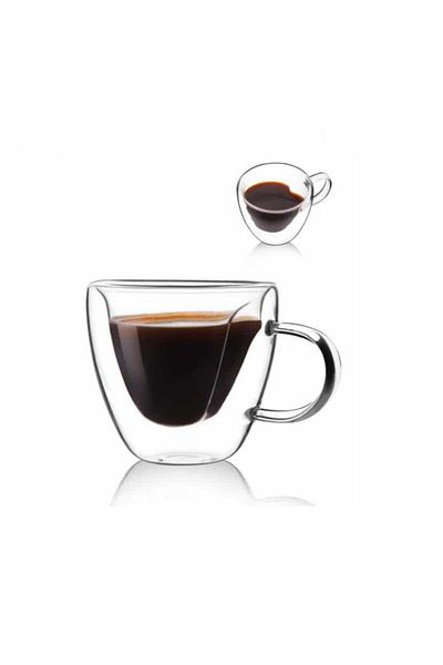 Perotti 175ml Heart Double Walled Glass Mug - Std 12465 Classic