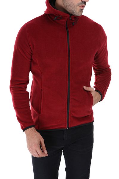 GHASSY CO. Men's Burgundy Hooded Fleece Jacket