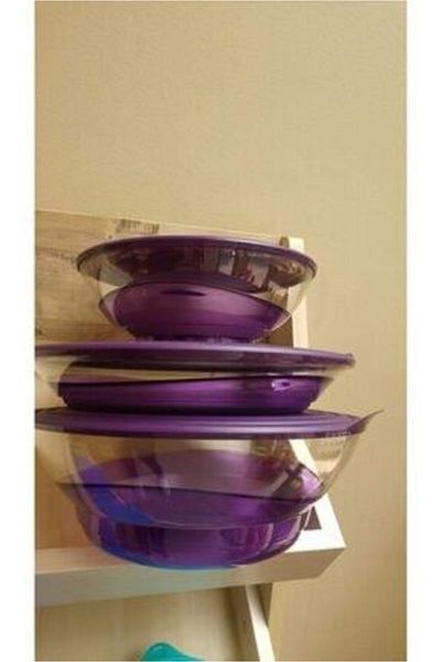 Tupperware Damla Set Purple - 3-Piece Serving and Storage Container