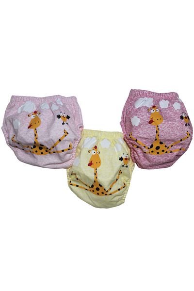Story Baby Yellow Giraffe Themed Baby Girl 3-Piece Training Pants