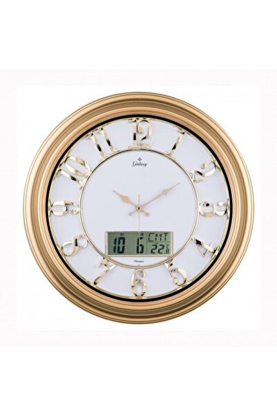 Genel Markalar 'iş-sat' Büyük Boy Takvimli Ve Termometreli Kabartma Rakamlı Lüks Duvar Saati