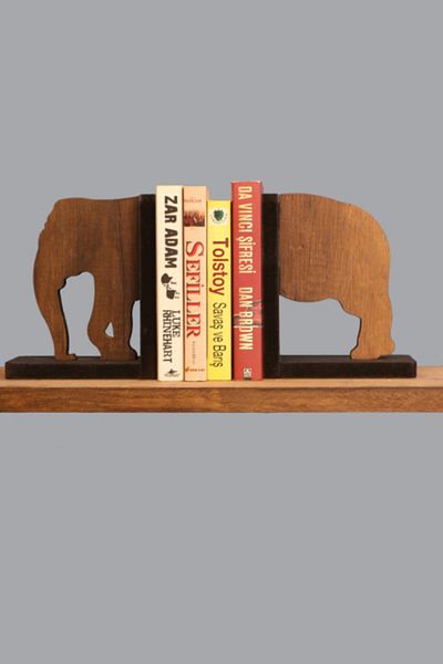 HobiMax Decorative Wooden Book Holder with Elephant Figure