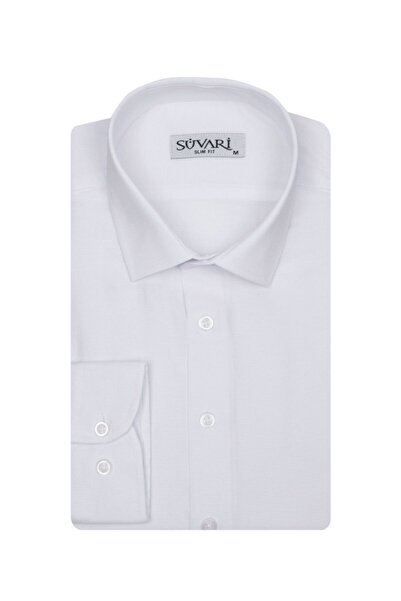 SÜVARİ Ανδρικό πουκάμισο με λεπτή εφαρμογή με σχέδιο Dobby