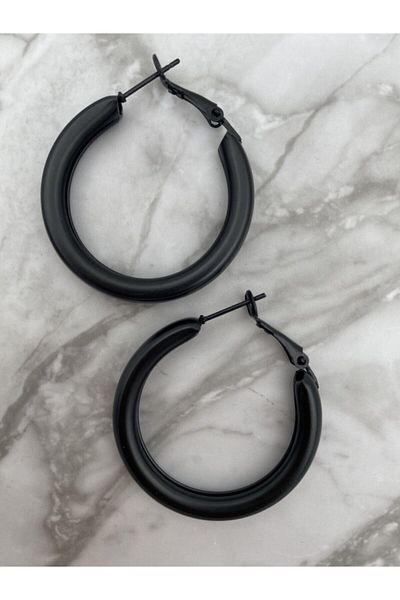 Entrendi Cansus Thick Hoop Earrings (3.5 Cm Diameter)
