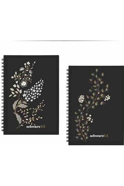 KESKİN COLOR Caiet în spirală Schwarz Foil Copertă rigidă 14x20 Cm 60 coli 410110 -99