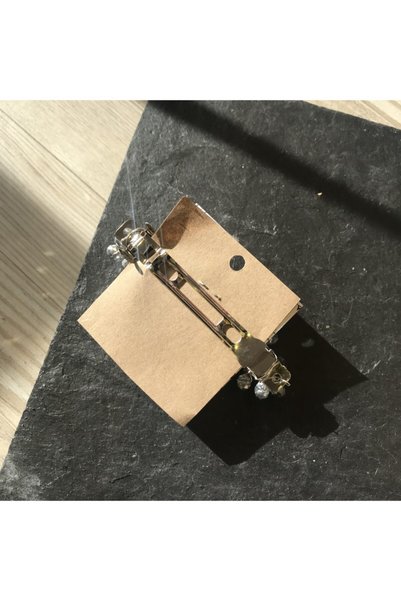 Pearly Handmade Clip de păr cu piatră de cristal afumat
