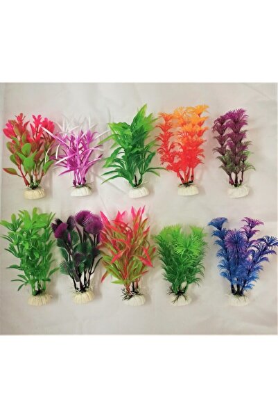 DALONG La Bella Akvaryum Dekorasyon Yapay Bitki Seti 100 Adet 9-12 Cm