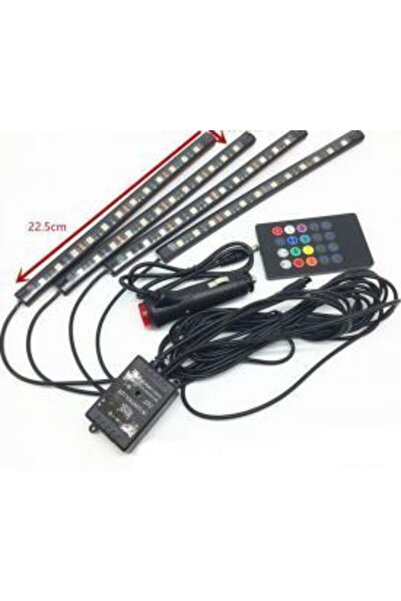 Genel Markalar Ayak Altı Üniversal Kumandalı 12 Ledli Sese Duyarlı Araç Içi N...