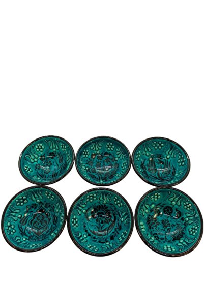 Dost Art Hediyelik Çini Kabartma Kase 6'lı 7 Cm Kabartma Seramik Lokumluk/sos...