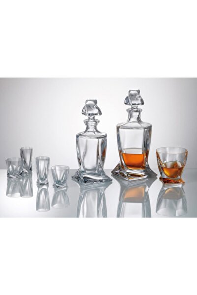 BOHEMİA CRYSTALITE Quadro Viski Şisesi/karafı 850ml Ve 6'lı Bardak Seti