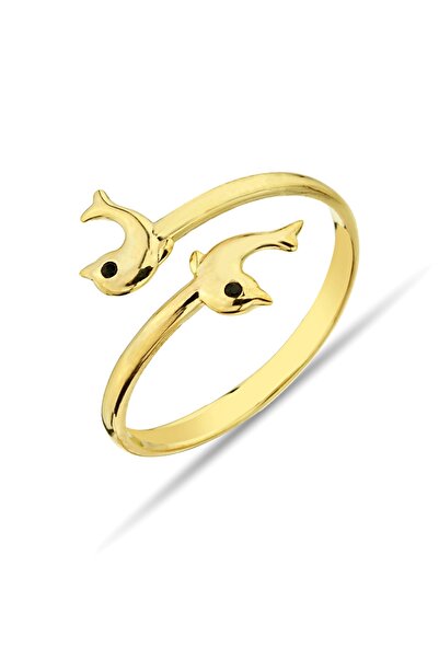 Argentum Concept Altın Kaplamalı 925 Ayar Gümüş Yunus Figürlü Yüzük - Y012701