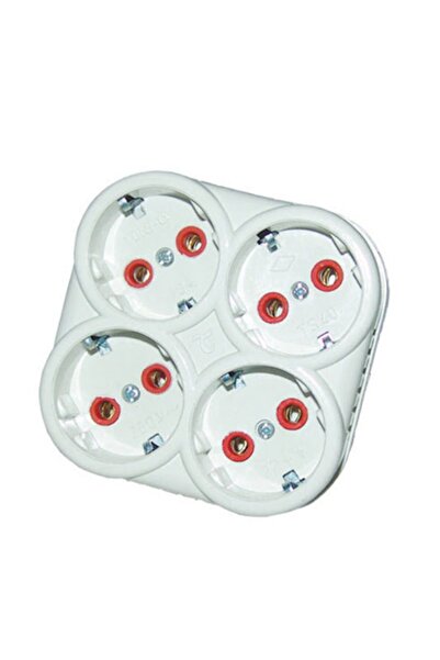 ELEKTRİKMARKET 4'lü Golyat Topraklı Fiş Priz Papatya Çoklu Priz