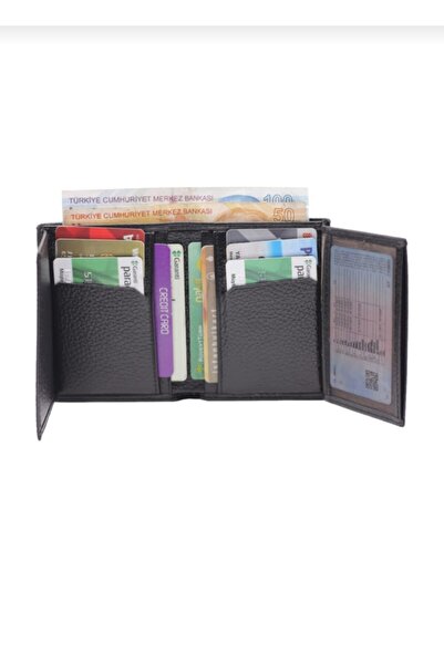 Karalı Deri Kartlık Ve Cüzdan %100 Hakiki Deri