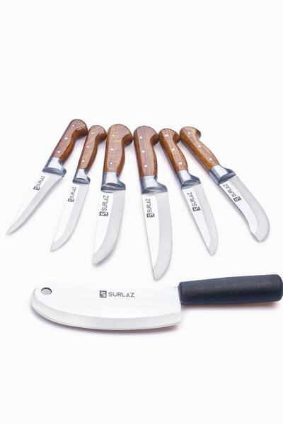 SürLaz Elit Mutfağın Şefi Yöresel Bıçak Seti 7 Parça Zırh Bıçaklı