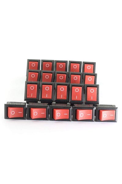 Dünya Magnet 10 Pieces On/Off Single Position Red Mini Switch, On Of Switch Board Type Power Switch