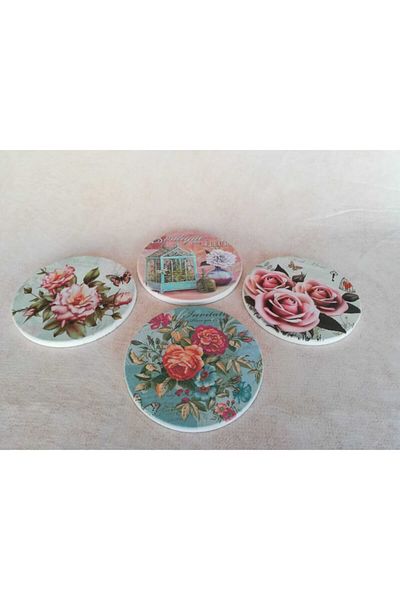 Ün-Ev Bamboo Trivet Round Pattern Assortment (975x4 cm) 4-Piece