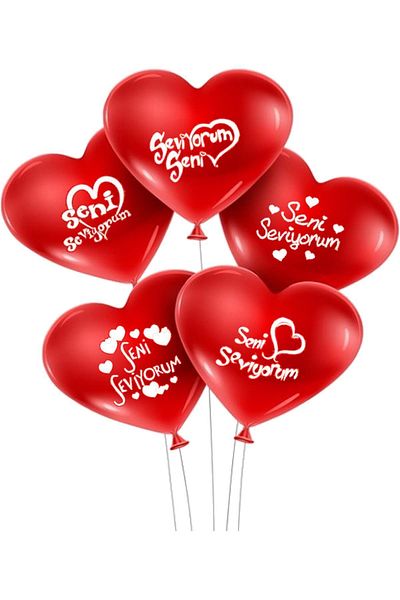 Firsat Ayi Opportunity Bear I Love You Written Heart Balloons of 50
