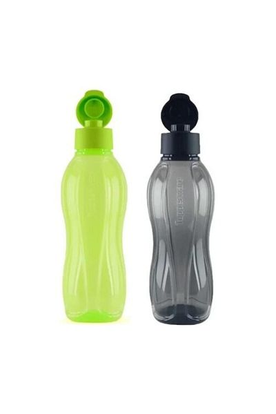 Tupperware 1 Liter Green Black 2-Piece Bottle