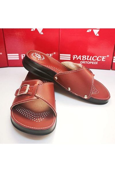 PABUCCE Women's Burgundy Full Orthopedic Comfort Anatomical Slippers Heel Spur