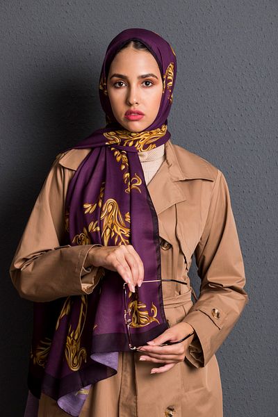 19V69 ITALIA Plum Shawl Pavia Series 90x200 Cm with Scarf Hanger and Gift Set