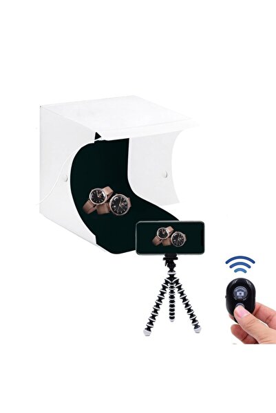cazipshop Ürün Çekimi Için Mini Stüdyo Light Box 20x22x26 Tripod Bluetooth Ku...