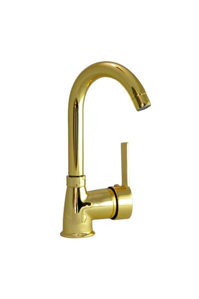 MYM Mermer Yapı Market Tasarım Gold Color Short Pipe Sink Faucet