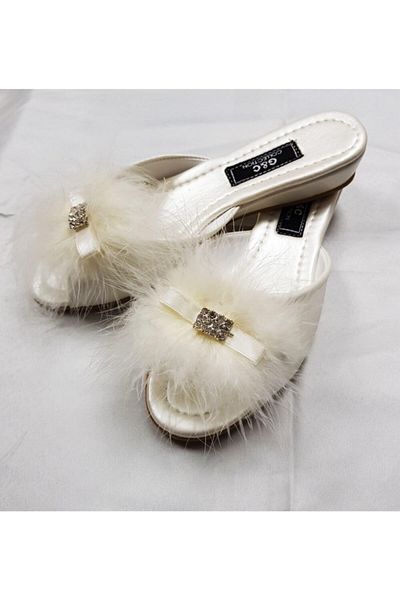 GC Γυναικείες παντόφλες προίκας G&c 171 Bead Heelless Furry