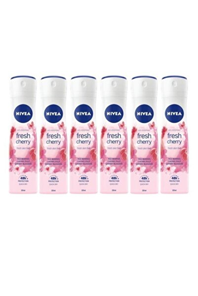 NIVEA Fresh Cherry Kadın Deodorant 150 ml Sprey*6 Adet