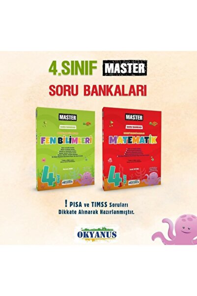 Okyanus Yayınları 4. Sınıf Matematik + Fen Bilimleri Master Soru Bankası