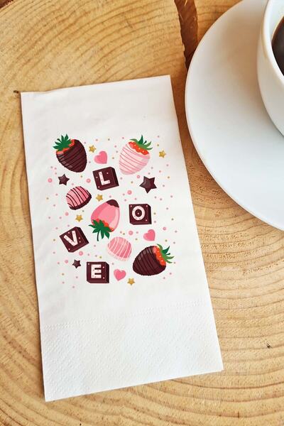 PEKSHOP منديل العرض التقديمي لعيد الحب، منديل ورقي حديث لعيد الحب مكتوب عليه ...