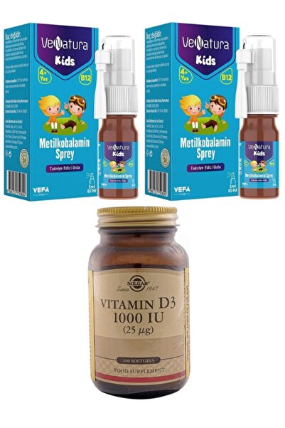 VeNatura Kids B12 Metılkobalamın Sprey 4-10 Yaş Grubu Çocuklar Için*2 Adet+d3...