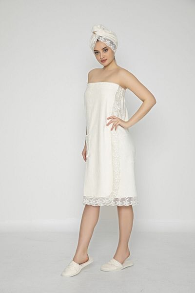 Nuşa Σετ γυναικεία σάουνα Lacy Bamboo Cotton 3 τεμ