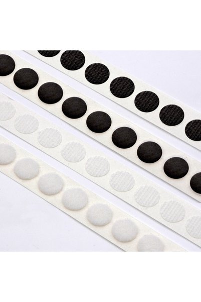 Aso Medya 50 Adet 2 Cm Beyaz Yuvarlak Kesim (para Para), Cırt Bant, Arkası Yapışkanlı (dişi-erkek Takım)