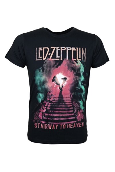 StüdyoÜmitTişört تي شيرت من القطن الممشط المعدني بطبعة Stairway To Heaven من ...