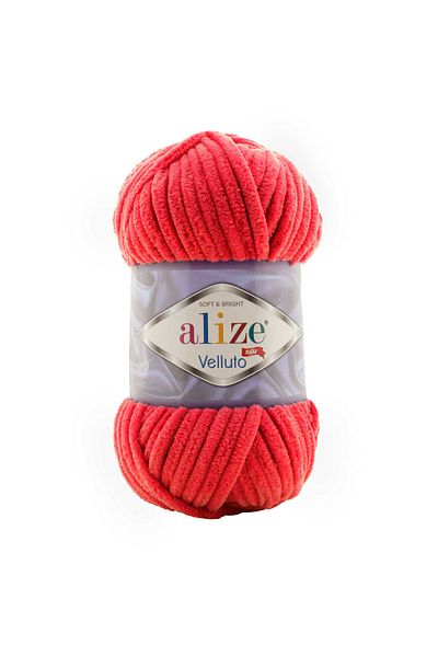 Alize Velluto Velvet Hand Knitting Yarn Μαλλί Κωδικός χρώματος:56 Κόκκινο