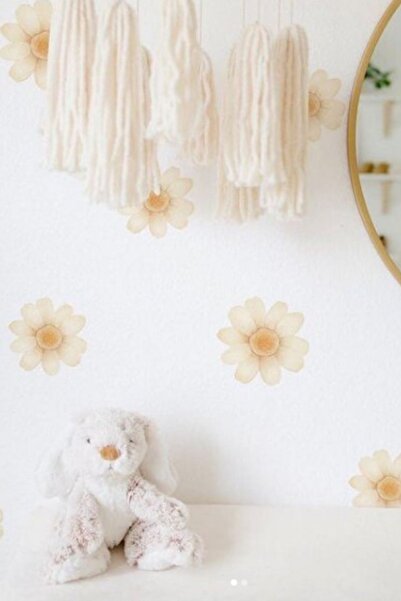 Duende Sticker - Watercolor Soft Papatya Duvar Stickerı