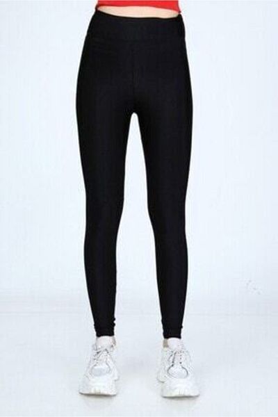 MaSoMi Women's Black High Waist Wide Belt and Shiny Tights